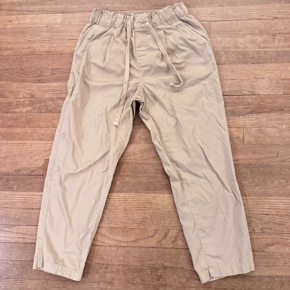Loft tan high-rise cropped straight leg khaki pants size medium M
 b76